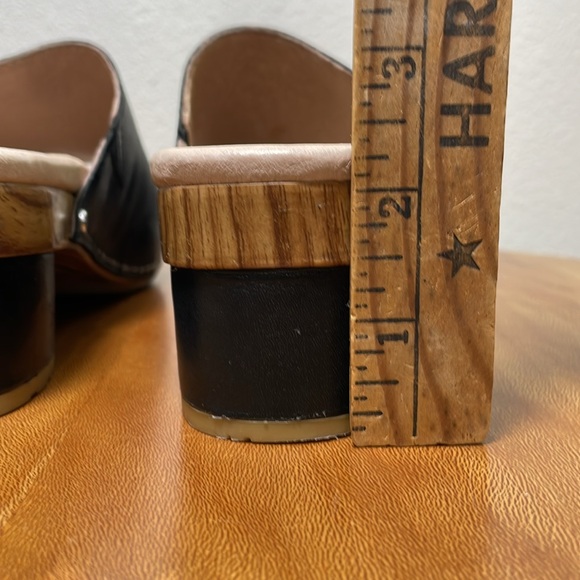 Dansko Maci Leather Slip On Clog Platform Sandals Black & Tan Size 37 (US 6.5-7) - Picture 13 of 16